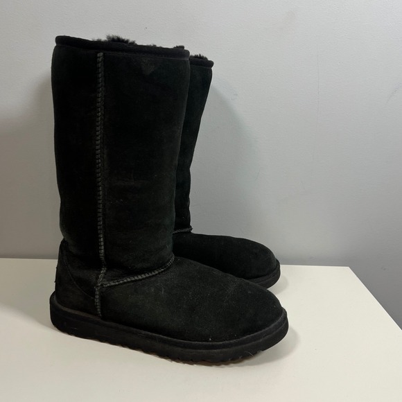 UGG Other - Ugg Black Retro Y2K Vintage Mid Calf Classic Sheepskin Fleece Boots Big Girl 5